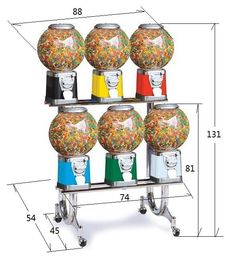 21*21*45CM   PC globe Plastic candy gumball capsules vending machine