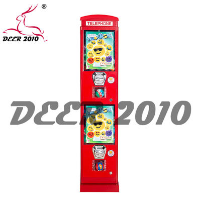 Distributore automatico di caramelle per chiosco resistente con corpo in metallo rosso per esterni per cabina telefonica GV48 con meccanismo a moneta, alta capacità, interamente in metallo, garanzia di 1 anno